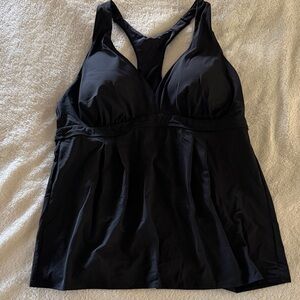 Lands' End Black Women's Swim Top size 18 long torso